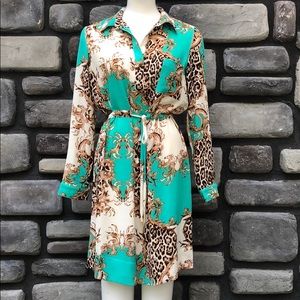 Leopard Print ShirtDress Grifflin Paris EUC sz L